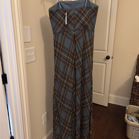 Lauren Ralph Lauren Strapless Plaid Dress - Blue and Brown - Picture 5 of 6